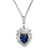 ミキモト MIKIMOTO サファイア ダイヤ ネックレス プラチナシルバー Pt900 サファイア ダイヤモンド ネックレス 青 ブルーサファイア プラチナム ブリリアントカット ハートモチーフ