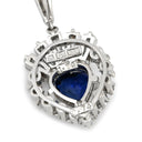 ミキモト MIKIMOTO サファイア ダイヤ ネックレス プラチナシルバー Pt900 サファイア ダイヤモンド ネックレス 青 ブルーサファイア プラチナム ブリリアントカット ハートモチーフ