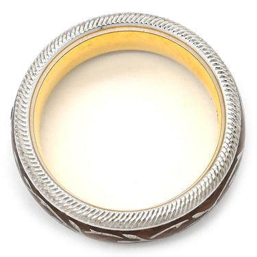 ミキモト MIKIMOTO ウェレンドルフ エマイユ ダイヤリング ブラウン×ホワイトゴールド×イエローゴールド K18WG K18PG エマイユ ダイヤモンド #53.5 リング 指輪 Wellendorff エナメル 七宝 エングレービング 回転 13号