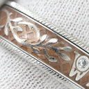 ミキモト MIKIMOTO ウェレンドルフ エマイユ ダイヤリング ブラウン×ホワイトゴールド×イエローゴールド K18WG K18PG エマイユ ダイヤモンド #53.5 リング 指輪 Wellendorff エナメル 七宝 エングレービング 回転 13号