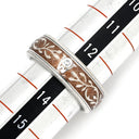 ミキモト MIKIMOTO ウェレンドルフ エマイユ ダイヤリング ブラウン×ホワイトゴールド×イエローゴールド K18WG K18PG エマイユ ダイヤモンド #53.5 リング 指輪 Wellendorff エナメル 七宝 エングレービング 回転 13号