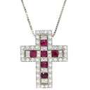 ダミアーニ DAMIANI ベルエポック ホワイトゴールド K18WG ダイヤモンド ルビー ネックレス ペンダント 750 18金 クロス 十字架 ルビー