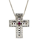 ダミアーニ DAMIANI ベルエポック ホワイトゴールド K18WG ダイヤモンド ルビー ネックレス ペンダント 750 18金 クロス 十字架 ルビー