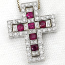ダミアーニ DAMIANI ベルエポック ホワイトゴールド K18WG ダイヤモンド ルビー ネックレス ペンダント 750 18金 クロス 十字架 ルビー