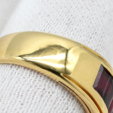 ピキョッティ PICCHIOTTI ルビー 3.26ct イエローゴールド×レッド K18YG ルビー リング 指輪 K18YG Au750 18K 18金 バゲットカット チャネルセット 18号