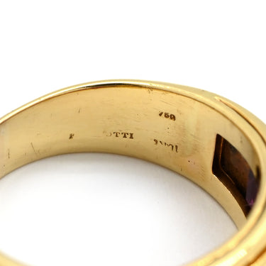 ピキョッティ PICCHIOTTI ルビー 3.26ct イエローゴールド×レッド K18YG ルビー リング 指輪 K18YG Au750 18K 18金 バゲットカット チャネルセット 18号
