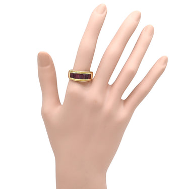 ピキョッティ PICCHIOTTI ルビー 3.26ct イエローゴールド×レッド K18YG ルビー リング 指輪 K18YG Au750 18K 18金 バゲットカット チャネルセット 18号