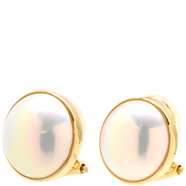 TASAKI TASAKI マベパール イヤリング パールホワイト×イエローゴールド K18YG パール イヤリング TASAKI 750YG Au750 半円真珠 ホワイト ハーフパール ドーム型