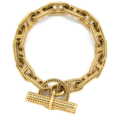エルメス HERMES シェーヌダンクル トレセ MM イエローゴールド K18YG ブレスレット 14コマ 18K 750 YG