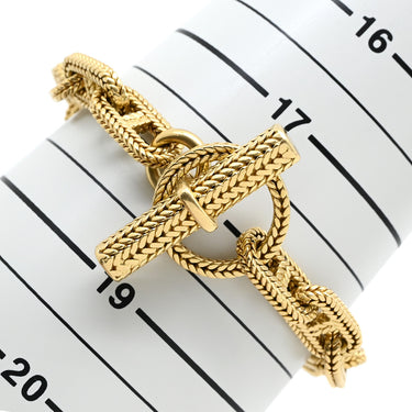 エルメス HERMES シェーヌダンクル トレセ MM イエローゴールド K18YG ブレスレット 14コマ 18K 750 YG