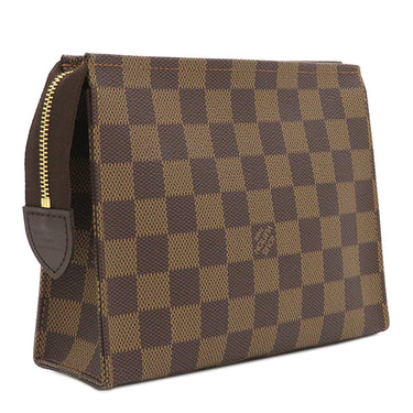 ルイヴィトン LOUIS VUITTON ポッシュ トワレット19 N47544 ダミエエベヌ ダミエキャンバス ポーチ ゴールド金具 茶 ポーチ