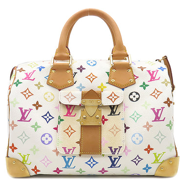 ルイヴィトン LOUIS VUITTON スピーディ30 M92643 ブロン モノグラムマルチカラー ハンドバッグ ゴールド金具 白 ボストン