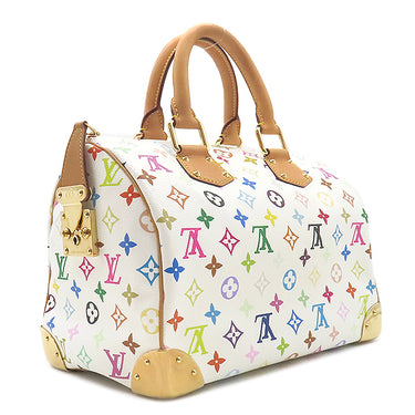 ルイヴィトン LOUIS VUITTON スピーディ30 M92643 ブロン モノグラムマルチカラー ハンドバッグ ゴールド金具 白 ボストン