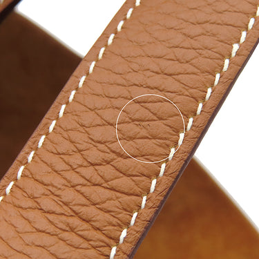 エルメス HERMES ピコタンロックPM ゴールド トリヨンクレマンス ハンドバッグ シルバー金具 茶