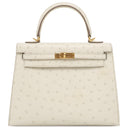 エルメス HERMES ケリー25 外縫い べトン オーストリッチ 2WAYバッグ ゴールド金具 ショルダー