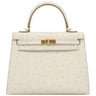 エルメス HERMES ケリー25 外縫い べトン オーストリッチ 2WAYバッグ ゴールド金具 ショルダー