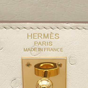 エルメス HERMES ケリー25 外縫い べトン オーストリッチ 2WAYバッグ ゴールド金具 ショルダー