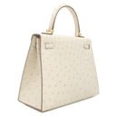 エルメス HERMES ケリー25 外縫い べトン オーストリッチ 2WAYバッグ ゴールド金具 ショルダー