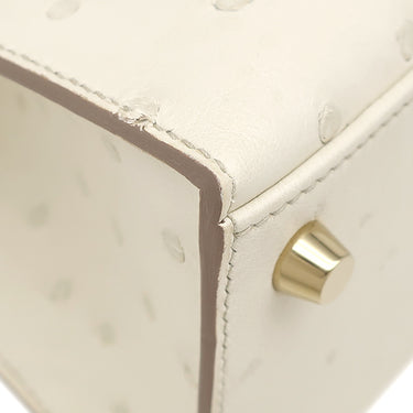 エルメス HERMES ケリー25 外縫い べトン オーストリッチ 2WAYバッグ ゴールド金具 ショルダー