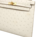 エルメス HERMES ケリー25 外縫い べトン オーストリッチ 2WAYバッグ ゴールド金具 ショルダー