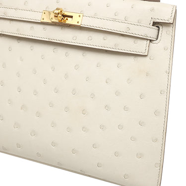 エルメス HERMES ケリー25 外縫い べトン オーストリッチ 2WAYバッグ ゴールド金具 ショルダー