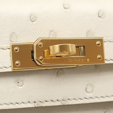 エルメス HERMES ケリー25 外縫い べトン オーストリッチ 2WAYバッグ ゴールド金具 ショルダー