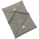 エルメス HERMES カルヴィ グリメイヤー エバーカラー カードケース シルバー金具 グレー