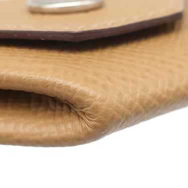 エルメス HERMES ルヴァンキャトル セサミ ヴォーエプソン コインケース シルバー金具 薄茶