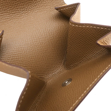 エルメス HERMES ルヴァンキャトル セサミ ヴォーエプソン コインケース シルバー金具 薄茶