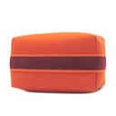 エルメス HERMES ブリッド ア ブラック PM オレンジ トワルシェブロン ポーチ シルバー金具 ハンドバッグ バニティバッグ トワルH