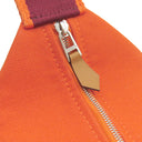 エルメス HERMES ブリッド ア ブラック PM オレンジ トワルシェブロン ポーチ シルバー金具 ハンドバッグ バニティバッグ トワルH