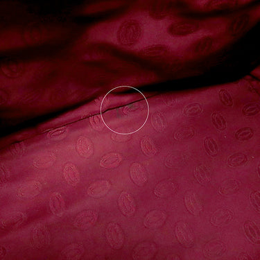 カルティエ Cartier マストライン ボルドー レザー ショルダーバッグ ゴールド金具 巾着 赤