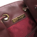 カルティエ Cartier マストライン ボルドー レザー ショルダーバッグ ゴールド金具 巾着 赤