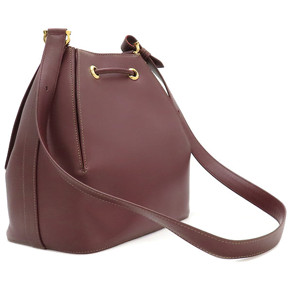 カルティエ Cartier マストライン ボルドー レザー ショルダーバッグ