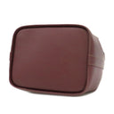 カルティエ Cartier マストライン ボルドー レザー ショルダーバッグ ゴールド金具 巾着 赤