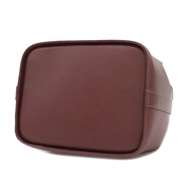 カルティエ Cartier マストライン ボルドー レザー ショルダーバッグ ゴールド金具 巾着 赤