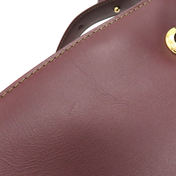 ✨美品✨カルティエ　マストライン　ショルダーバッグ　巾着　レザー　ボルドー カルティエ Cartier マストライン ボルドー レザー ショルダーバッグ