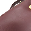 カルティエ Cartier マストライン ボルドー レザー ショルダーバッグ ゴールド金具 巾着 赤