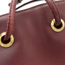 カルティエ Cartier マストライン ボルドー レザー ショルダーバッグ ゴールド金具 巾着 赤