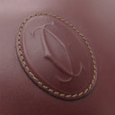 カルティエ Cartier マストライン ボルドー レザー ショルダーバッグ ゴールド金具 巾着 赤