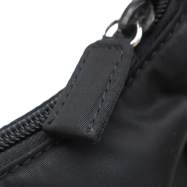 プラダ PRADA ホーボー ミニバッグ MV515 ブラック ナイロン ハンドバッグ シルバー金具 黒 三角ロゴプレート