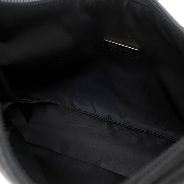 プラダ PRADA ホーボー ミニバッグ MV515 ブラック ナイロン ハンドバッグ シルバー金具 黒 三角ロゴプレート