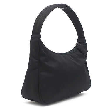 プラダ PRADA ホーボー ミニバッグ MV515 ブラック ナイロン ハンドバッグ シルバー金具 黒 三角ロゴプレート