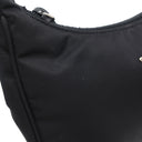 プラダ PRADA ホーボー ミニバッグ MV515 ブラック ナイロン ハンドバッグ シルバー金具 黒 三角ロゴプレート