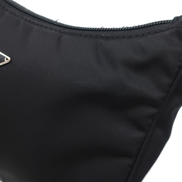 プラダ PRADA ホーボー ミニバッグ MV515 ブラック ナイロン ハンドバッグ シルバー金具 黒 三角ロゴプレート