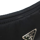 プラダ PRADA ホーボー ミニバッグ MV515 ブラック ナイロン ハンドバッグ シルバー金具 黒 三角ロゴプレート