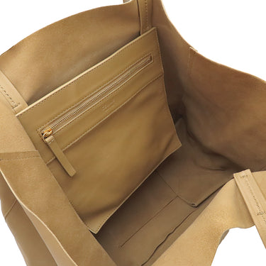 セリーヌ CELINE ホリゾンタルカバ ライトブラウン レザー トートバッグ ゴールド金具 薄茶 ベージュ トート
