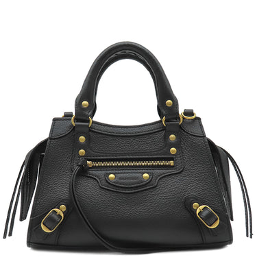 バレンシアガ BALENCIAGA ネオクラシックシティ ミニ 638524 ブラック レザー 2WAYバッグ マットゴールド金具 Mini City ハンドバッグ ショルダーバッグ