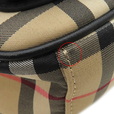 バーバリー BURBERRY ノバチェック クロスボディ 8010152 ベージュ×ブラック ナイロン レザー ショルダーバッグ シルバー金具 黒 斜め掛け