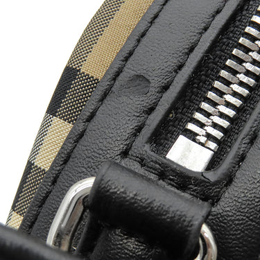 バーバリー BURBERRY ノバチェック クロスボディ 8010152 ベージュ×ブラック ナイロン レザー ショルダーバッグ シルバー金具 黒 斜め掛け